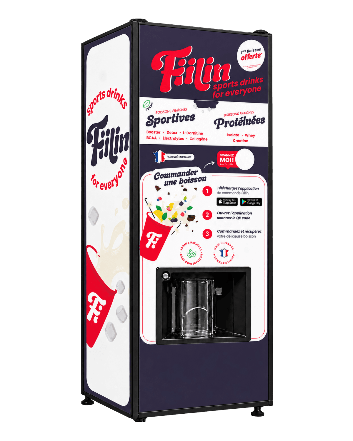 Distributeur Fiilin — habillage bleu nuit