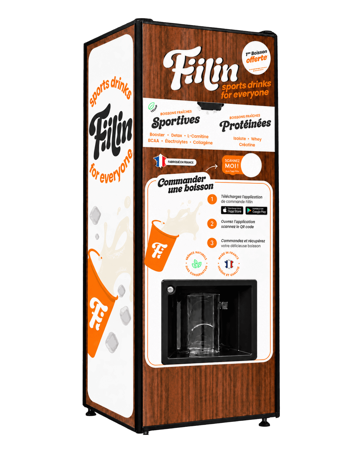 Distributeur Fiilin — habillage bois