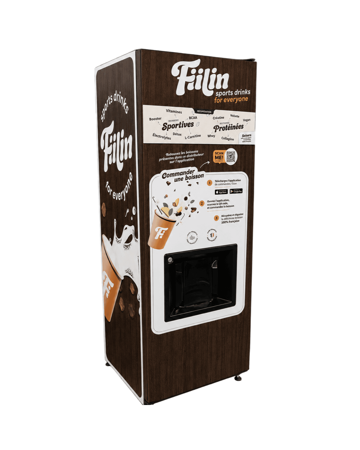Distributeur Fiilin — habillage bois